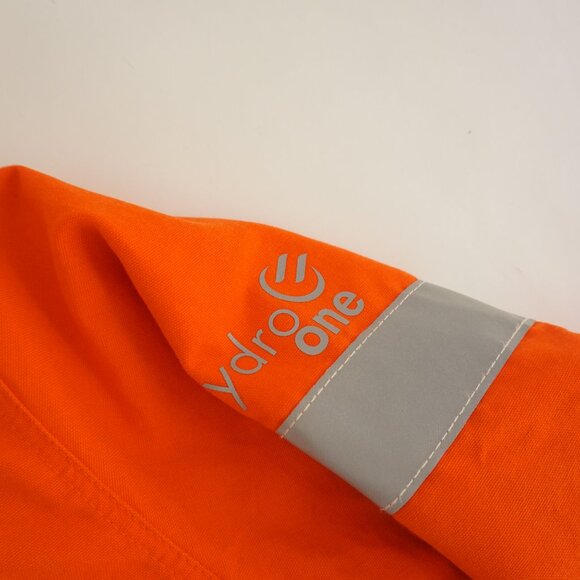 AGO Flame Resistant Endura Ultra Soft Orange Canvas Reflective Button Up Jacket - Picture 13 of 15